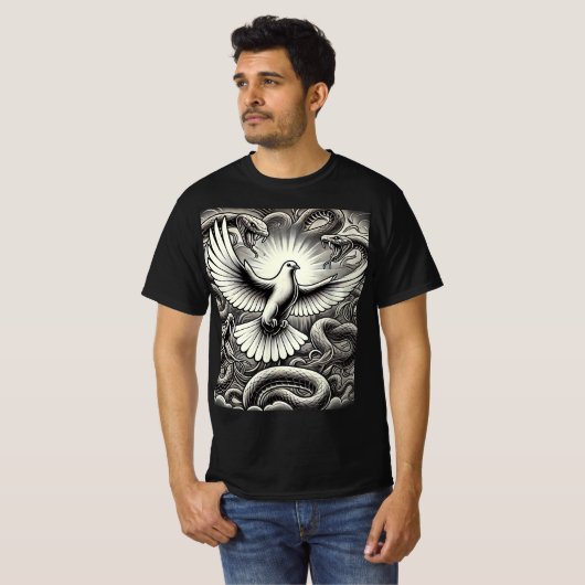 Dove snake pit tattoo ontwerp t-shirt (Voorkant volledig)