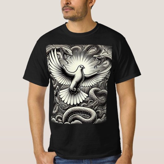 Dove snake pit tattoo ontwerp t-shirt (Voorkant)