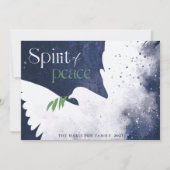 Dove Spirit of Peace Blauwe Kerstkaart (Voorkant)