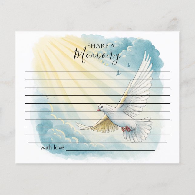 Dove Sunlight Share a Memory Funeral Kaart (Voorkant)