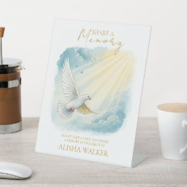 Dove Sunlight Share a Memory Funeral Sign Reclamebord Met Voetstuk