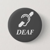 dove symbool met Word DEAF Ronde Button 5,7 Cm (Voorkant)