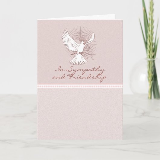 Dove Sympathy Card - In Sympathie en Vriendschap Kaart (Voorkant)