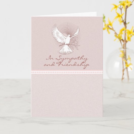 Dove Sympathy Card - In Sympathie en Vriendschap Kaart (Gele Bloem)