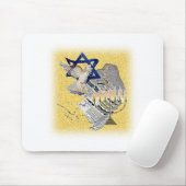 Dove Tallit Menorah met achtergrond Muismat (Met muis)