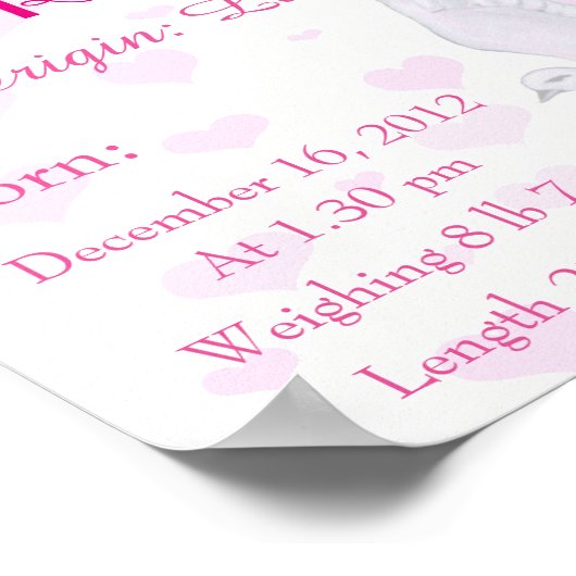 Dove Themed Name betekenend keepomwille nursery Poster (Hoek)