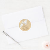 Dove Tortelduifjes Faux Folie Wedding Ronde Sticker (Envelop)