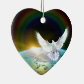 Dove van de Heilige Geest van de Vrede boven Aarde Keramisch Ornament (Rechts)