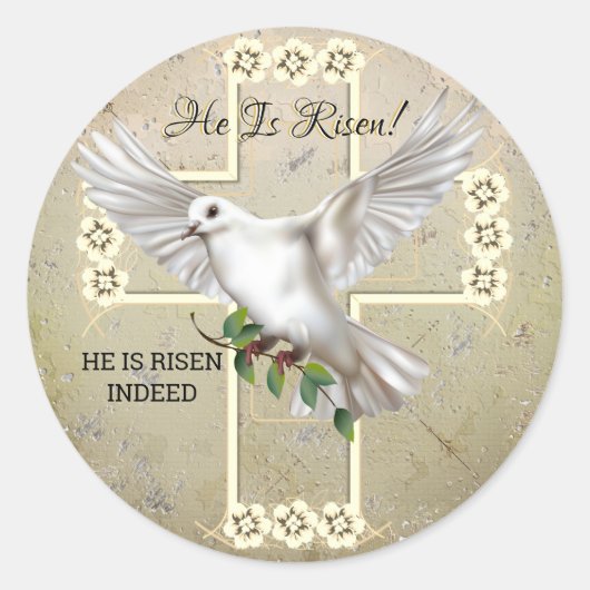 Dove van Vrede Pasen Ronde Sticker (Voorkant)