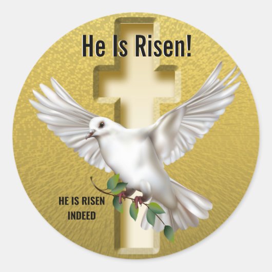 Dove van Vrede Pasen Ronde Sticker (Voorkant)