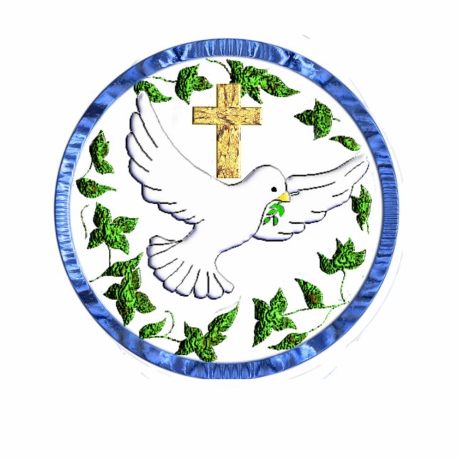 Dove van vredeskoopwaar fotobeeldje sleutelhanger (Voorkant)