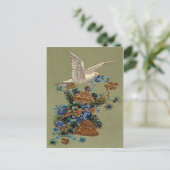 Dove Vergeet me niet vier blad klaver bel Evergree Briefkaart (Staand voorkant)