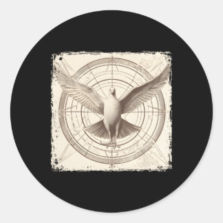 Dove Vitruvian Dove Bird Dove Ronde Sticker