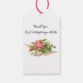 DOVE VLIEGEN MET PINKROSE Valentijnsdag Cadeaulabel (Achterkant)