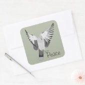 Dove - vrede vierkante sticker (Envelop)