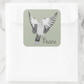 Dove - vrede vierkante sticker (Tas)