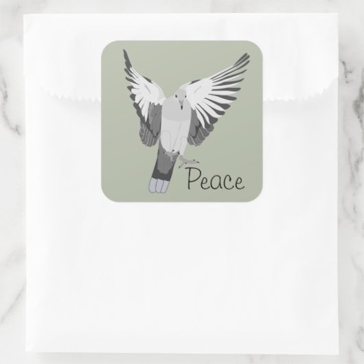 Dove - vrede vierkante sticker (Tas)