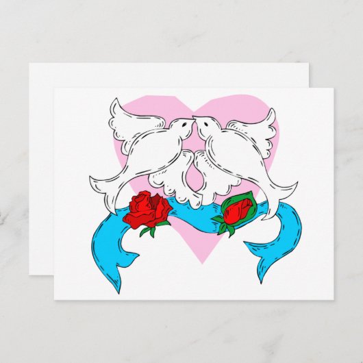 Dove Wedding Decoration Briefkaart (Voorkant / Achterkant)