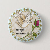 Dove Wedding Rings pin-knop Ronde Button 5,7 Cm (Voorkant)