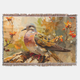 Dove-werpslopen in aquarelstijl en herfstkleuren deken