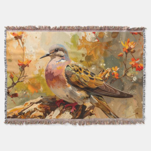 Dove-werpslopen in aquarelstijl en herfstkleuren deken (Voorkant)