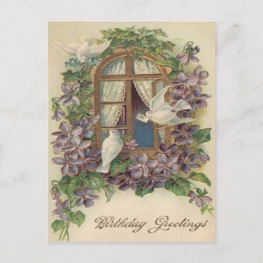 Dove Window Letter Vergeet-me-not Briefkaart (Voorkant)