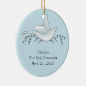 Dove with Branches, Blue, First Community Keramisch Ornament (Rechts)
