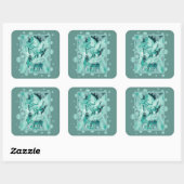 Dove With Celtic Peace Text In Aqua Tones Vierkante Sticker (Vel)