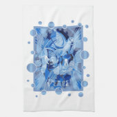 Dove With Celtic Peace Text In Blue Tones Theedoek (Verticaal)