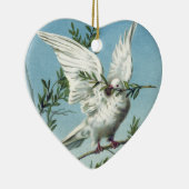 Dove with Olive Branch - Heart Ornament (Rechts)