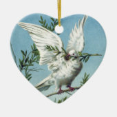 Dove with Olive Branch - Heart Ornament (Voorkant)