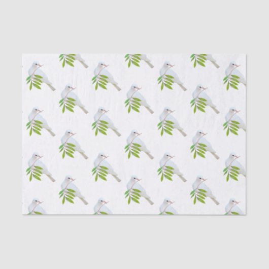 Dove with Olive Branch Tissue Paper Tissuepapier (Voorkant)