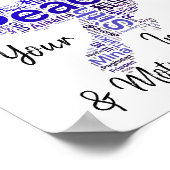 Dove Word Art Inspirerend Quote Peace Poster (Hoek)