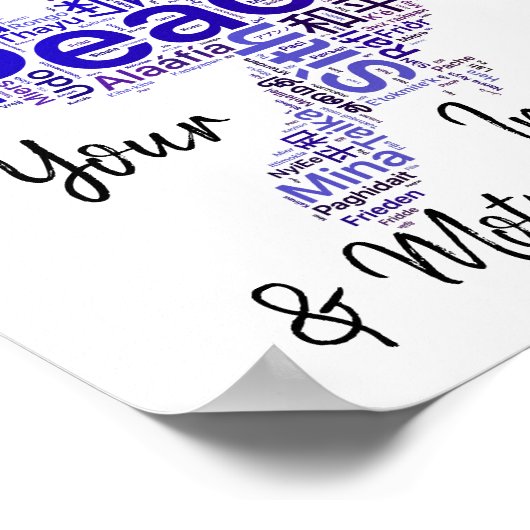 Dove Word Art Inspirerend Quote Peace Poster (Hoek)