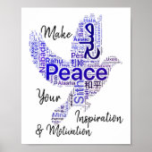 Dove Word Art Inspirerend Quote Peace Poster (Voorkant)