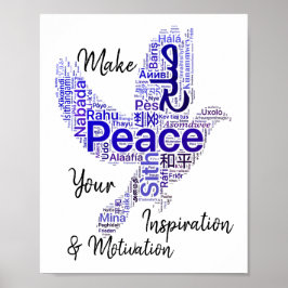 Dove Word Art Inspirerend Quote Peace Poster