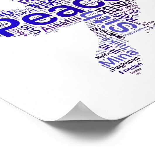 Dove Word Art Peace Poster (Hoek)