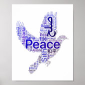 Dove Word Art Peace Poster (Voorkant)
