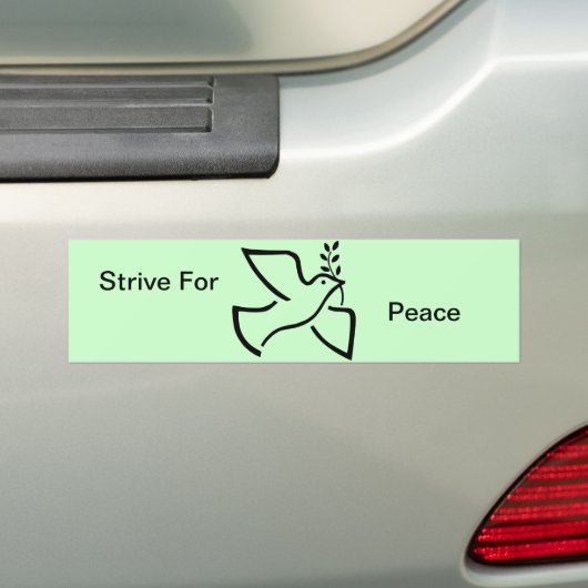 Dove World Peace Symbol Quote Bird Olive Branch Bumpersticker (Op auto)
