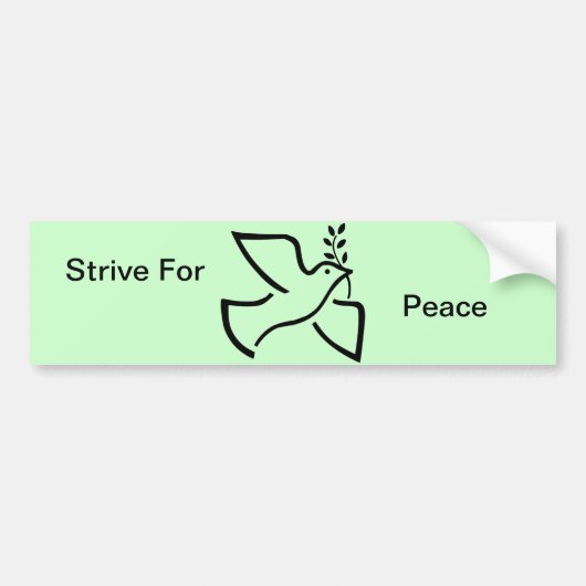 Dove World Peace Symbol Quote Bird Olive Branch Bumpersticker (Voorkant)