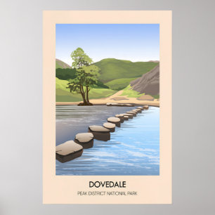 Dovedale Nationaal park Peak District Moderne reiz Poster