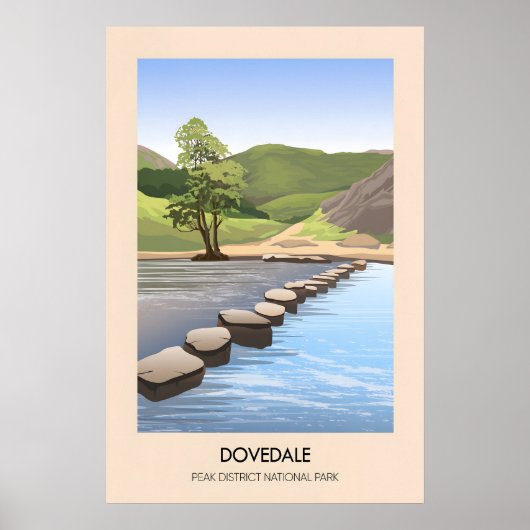 Dovedale Nationaal park Peak District Moderne reiz Poster (Voorkant)