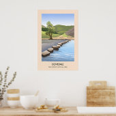 Dovedale Nationaal park Peak District Moderne reiz Poster (Keuken)