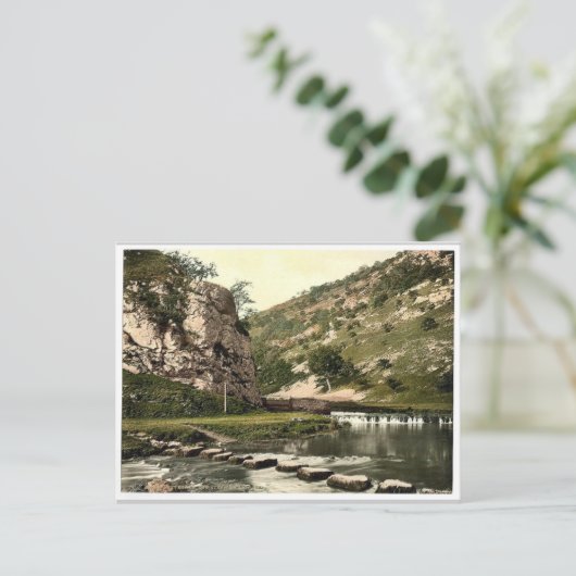 Dovedale, springstenen, Derbyshire, Engeland Briefkaart (Staand voorkant)