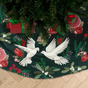 Doven bloemrijke kerstgroen kerstboom rok