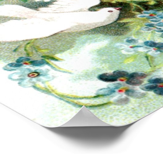 Doven, cupid, key en Heart  Valentijn Poster (Hoek)