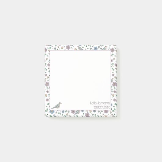 Doven en bloemen post-it® notes (Voorkant)