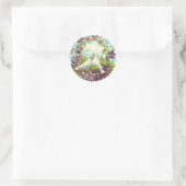 Doven en bloemen ronde sticker (Tas)