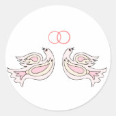 Doven en bruiloft ronde sticker (Voorkant)