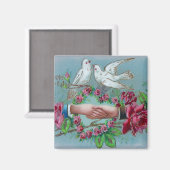 Doven en handshake Birthday Magneet (Voorkant / Achterkant)